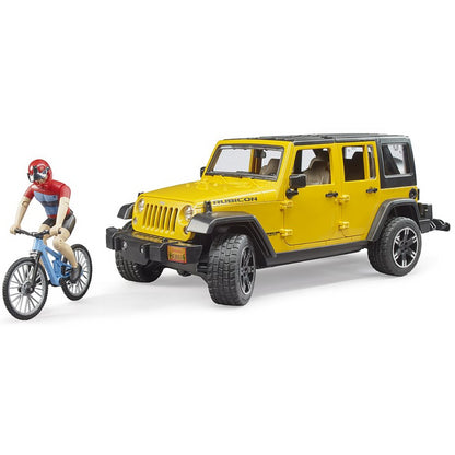 Bruder Jeep Wrangler Rubicon Unlimited mit Mountainbike & Radfahrer