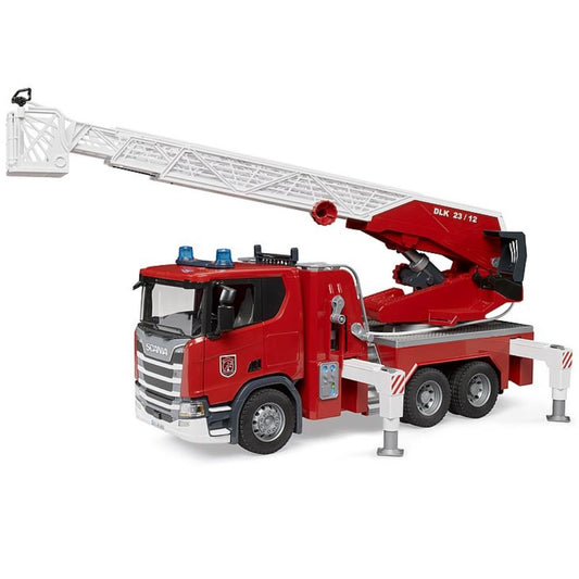 Bruder Scania Super 560R Feuerwehr mit Drehleiter & Wasserpumpe