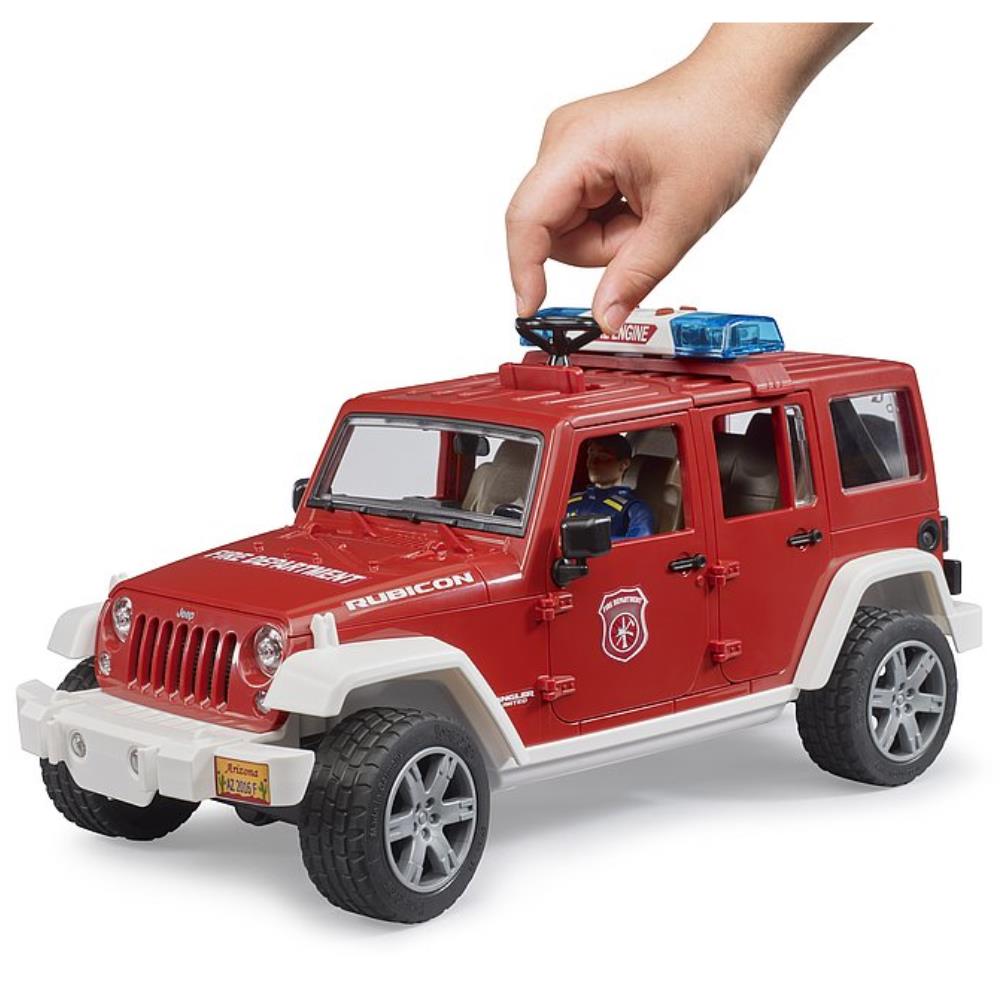 Bruder Jeep Wrangler Unlimited Rubicon Feuerwehrfahrzeug mit Feuerwehrmann