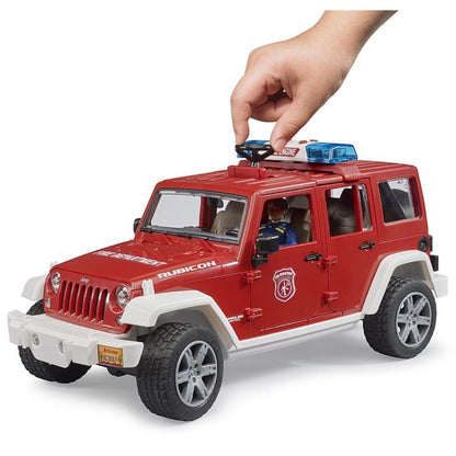 Bruder Jeep Wrangler Unlimited Rubicon Feuerwehrfahrzeug mit Feuerwehrmann