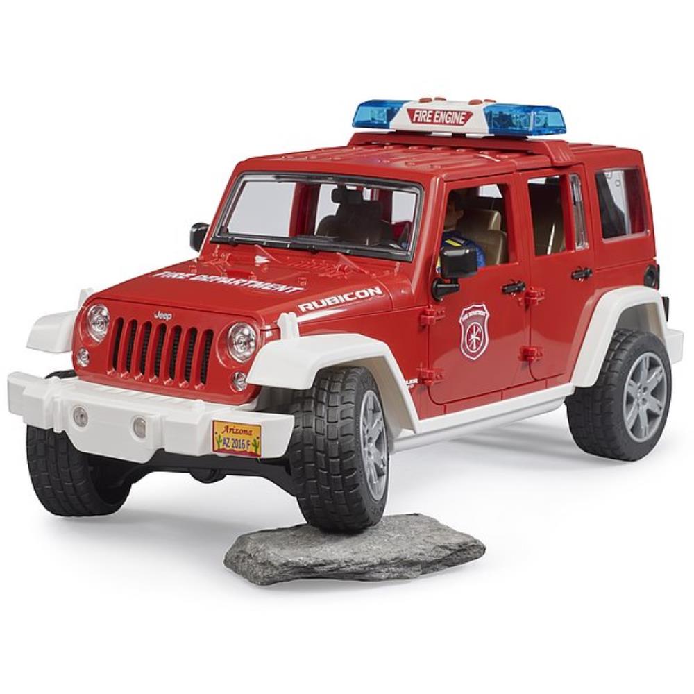 Bruder Jeep Wrangler Unlimited Rubicon Feuerwehrfahrzeug mit Feuerwehrmann