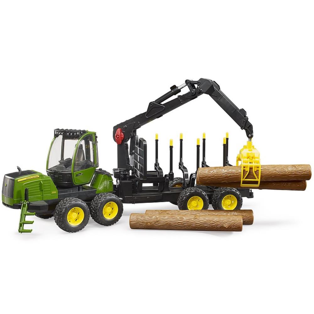 Bruder John Deere 1210E Rückezug mit Baumstämmen & Holzgreifer