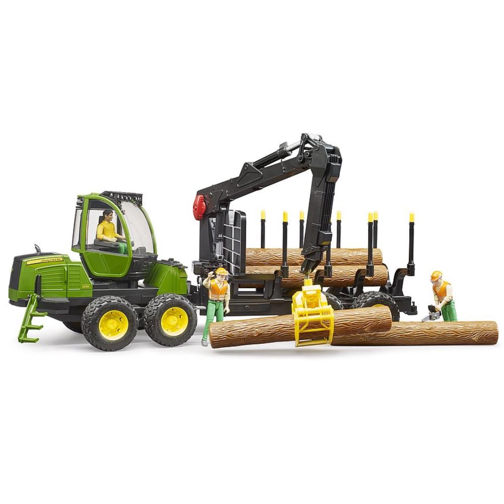 Bruder John Deere 1210E Rückezug mit Baumstämmen & Holzgreifer