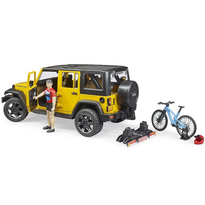 Bruder Jeep Wrangler Rubicon Unlimited mit Mountainbike & Radfahrer