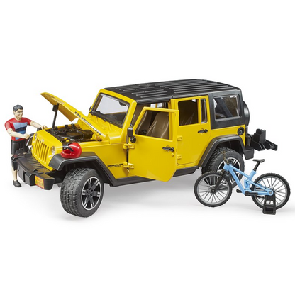 Bruder Jeep Wrangler Rubicon Unlimited mit Mountainbike & Radfahrer